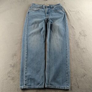 Levis Loose Straight Jeans Womens 27x30 Blue Light Wash Denim Baggy Faded Cotton